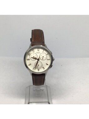 Working Fossil CH3014 Abilene Chronograph Brown Leather Strap Women's Watch A2